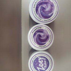 Set of all three-sugar scrub whipped lotion and whipped soap